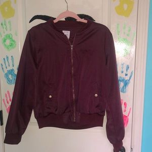 Maroon bomber jacket